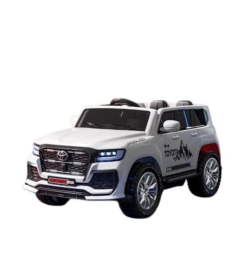 صورة سياراة اطفال كهربائية لاند كروزر 2026 اللون الأبيض